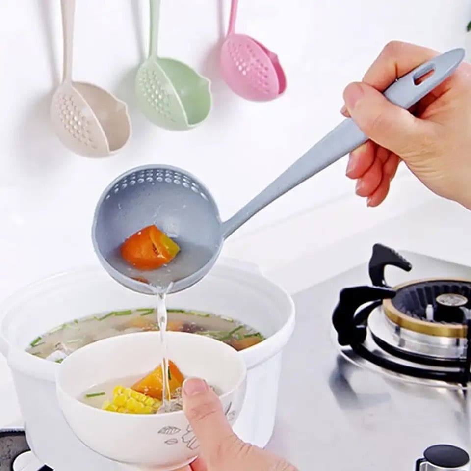 2 in 1 Soup Spoon Ladle, Long Handle Kitchen Strainer, Creative Multifunctional Soup Spoon & Colander, Wheat Kitchen Straw Soup Slotted Spoon, Plastic Spoon Filter Strainer, Household Kitchen Table wear Accessories 2 in 1 Soup Spoon Ladle, Long Handle Kitchen Strainer, Creative Multifunctional Soup Spoon & Colander, Wheat Kitchen Straw Soup Slotted Spoon, Plastic Spoon Filter Strainer, Household Kitchen Table wear Accessories